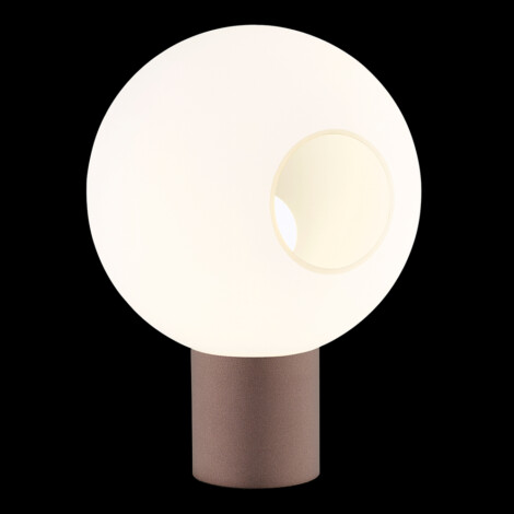 Table Lamp With Opal Glass Shade; (φ23xH31.2)cm, Matt Coffee (E27)