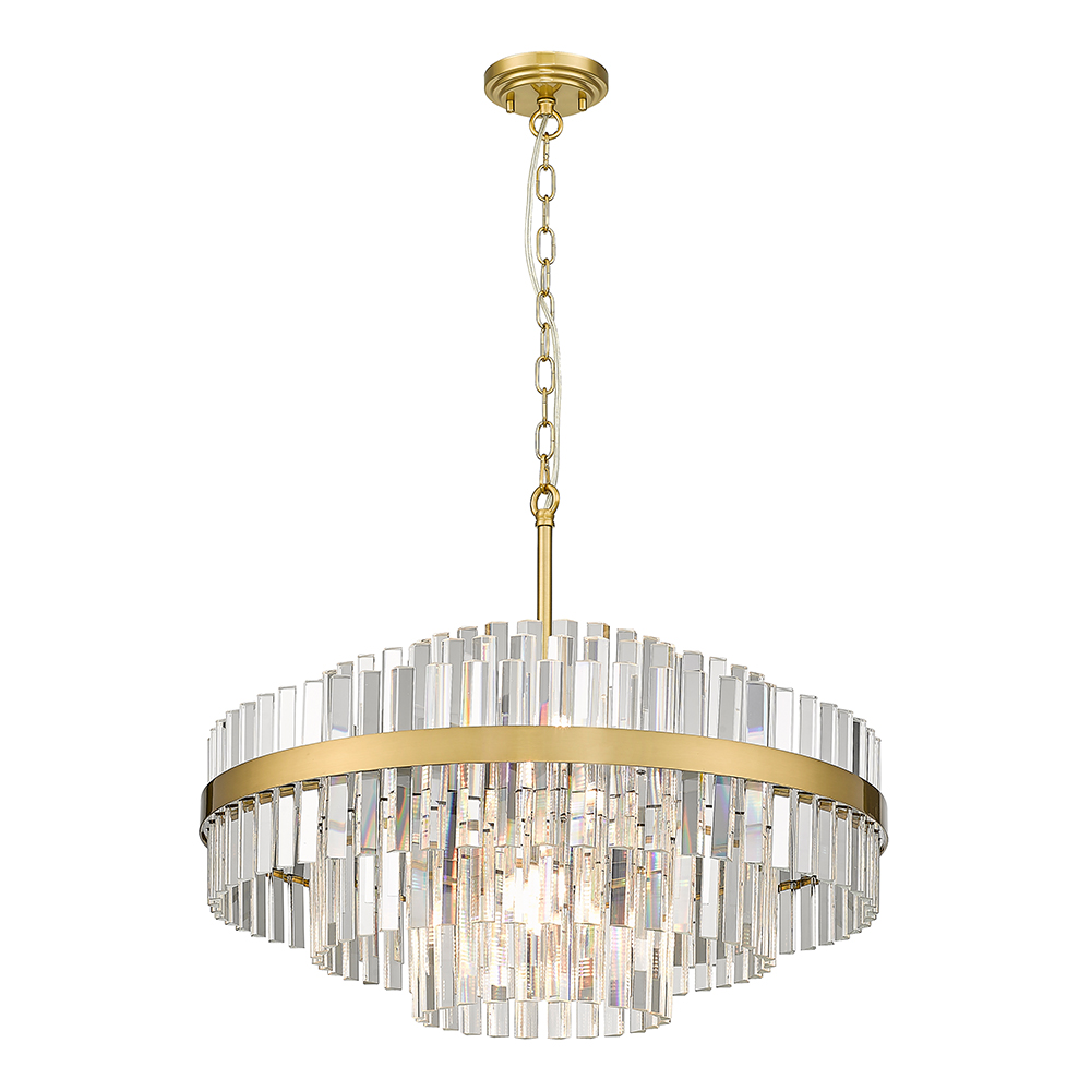 Pendant Lamp With Clear Glass Shade; (φ60.8xH50~147