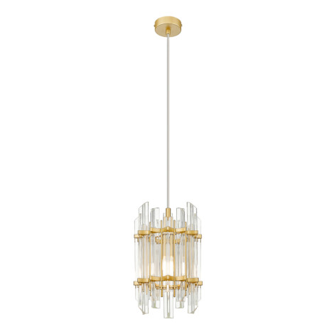 Pendant Lamp With Clear Glass Shade; (φ19xH44-154)cm, Gold (E14) 1