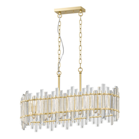 Pendant Lamp With Clear Glass Shade;  (L87xW29xH63-176cm), Gold (E27) 1