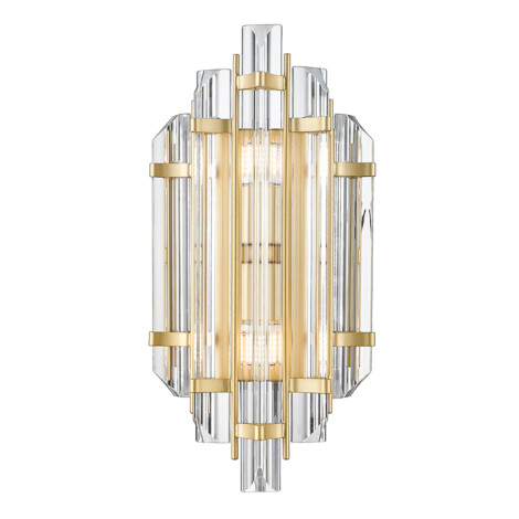 Wall Lamp With Clear Glass Shade; Gold (G9) (W15.9xH32xD8