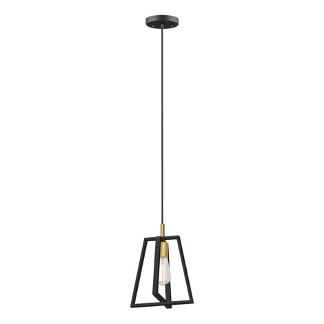 Pendant Lamp With Gold/Matt Black Shade; (L25xW21xH45-155)cm, Matt Black (E27) 1