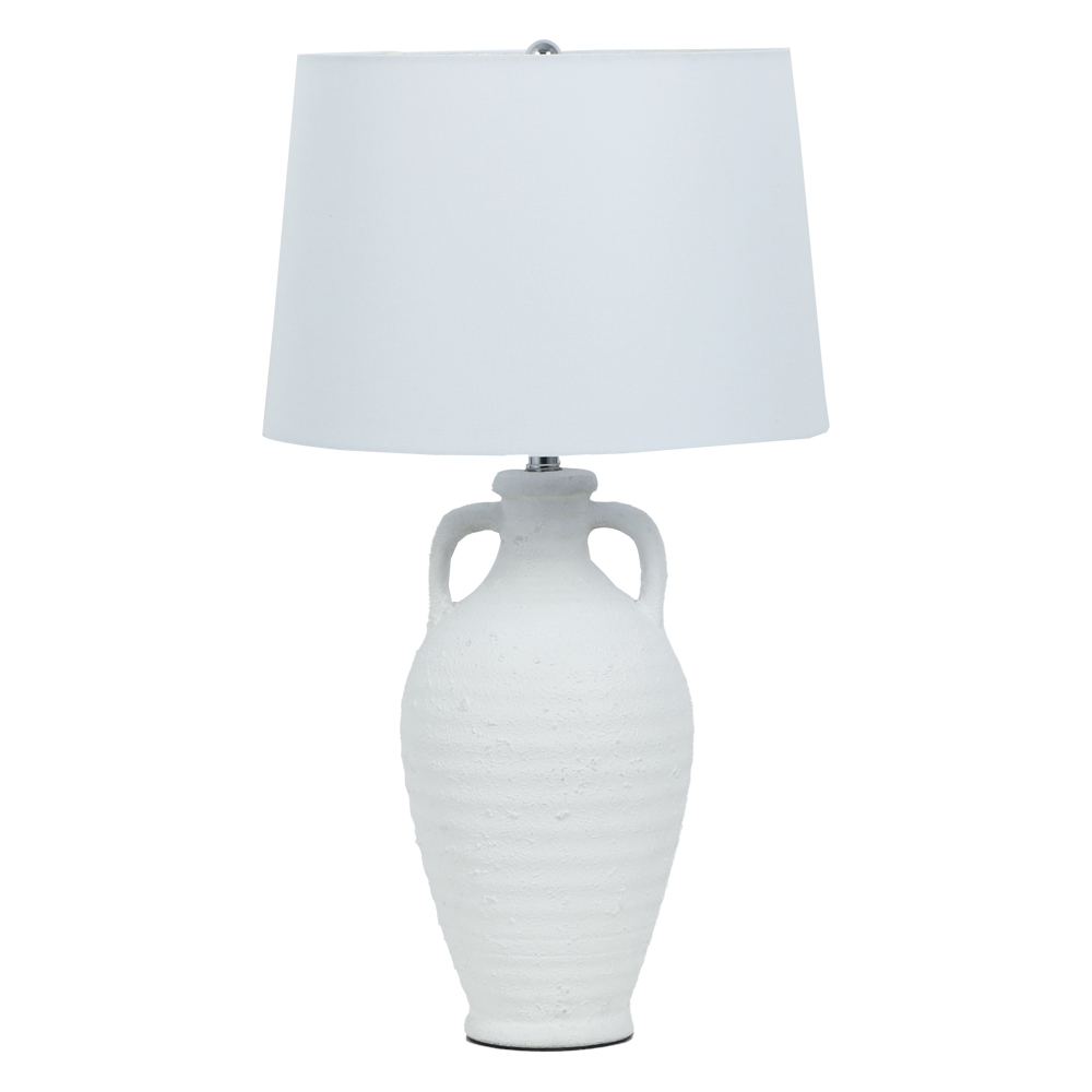 Ceramic/Fabric Table Lamp With White Shade, E27 1