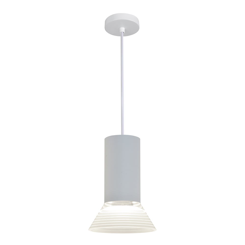 LED Pendant Lamp: Sand White Aluminium/Frosted White Acrylic, GU10 5W; (Ø13
