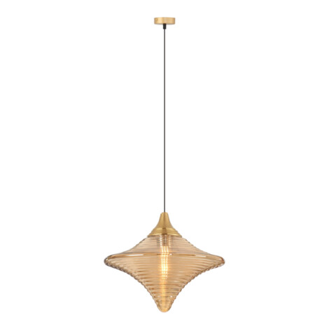 Pendant Lamp: Brass With Amber Glass, E27; (L31xH150)cm 1
