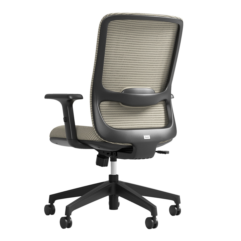 Fabric/Mesh Office Chair With Arm Rest, Grey/Black