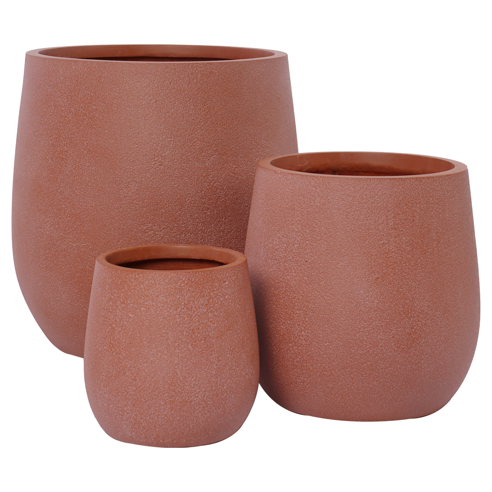 Fibre Clay Pot: Small; (22x22x22)cm, Terracotta