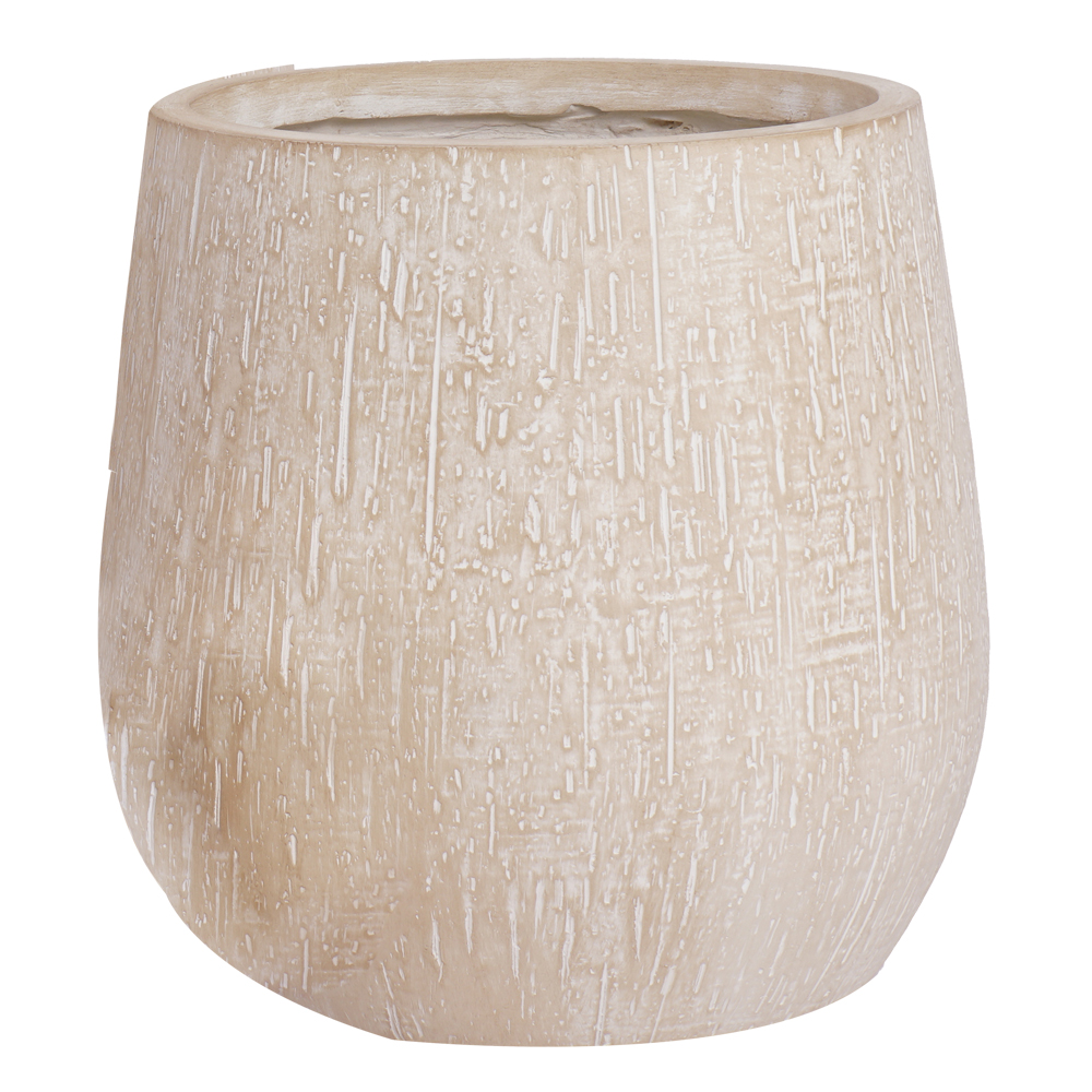 Fibre Clay Pot: Large; (44x44x44)cm, Antique Beige 1