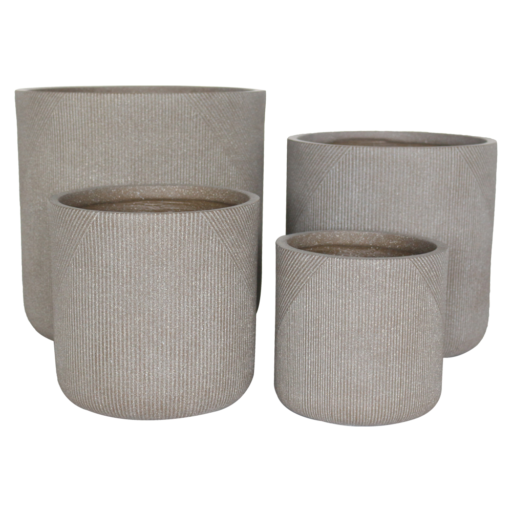 Fibre Clay Pot: Medium; (36x36x36)cm, Taupe