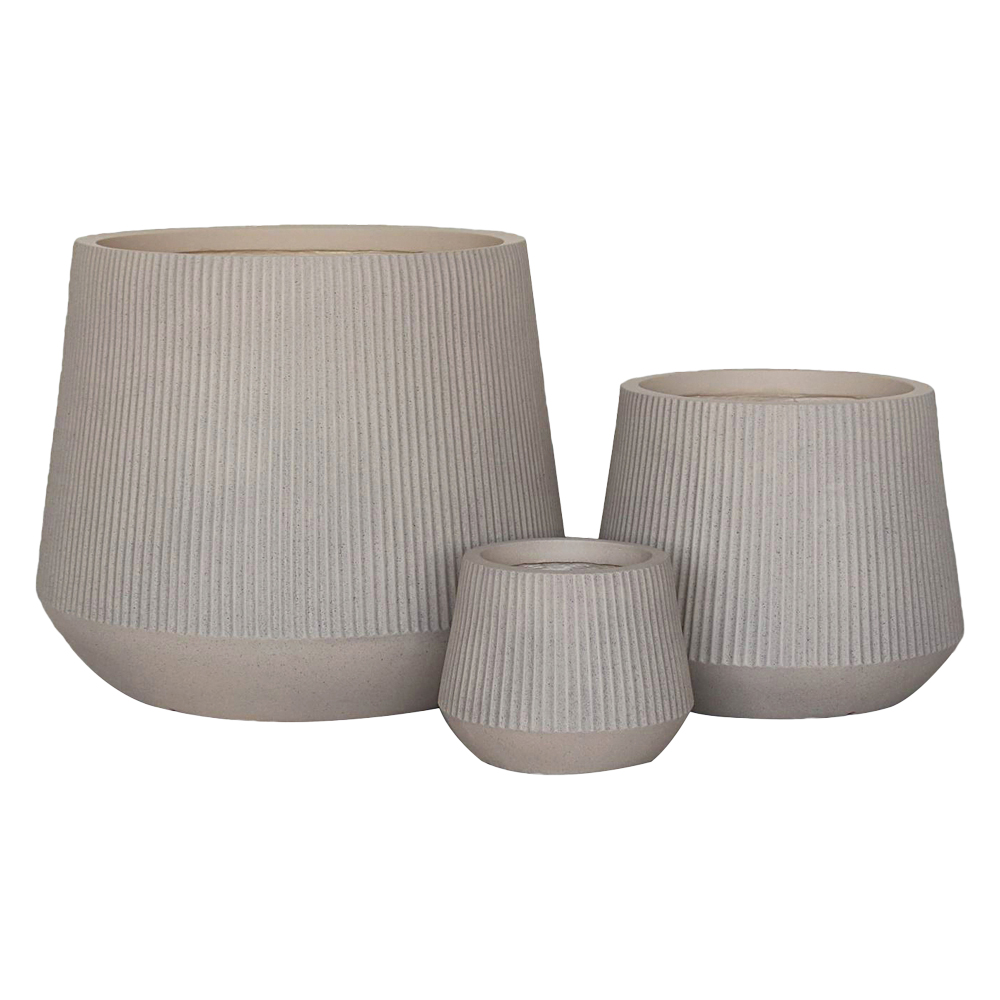 Fibre Clay Pot: Medium; (34x34x28)cm, Grey