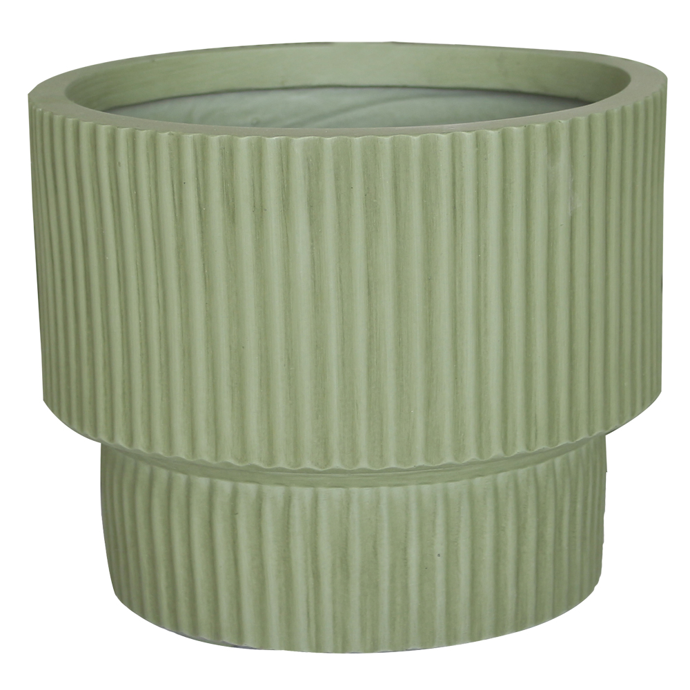 Fibre Clay Pot: Medium; (30x30x24)cm, Antique Green 1