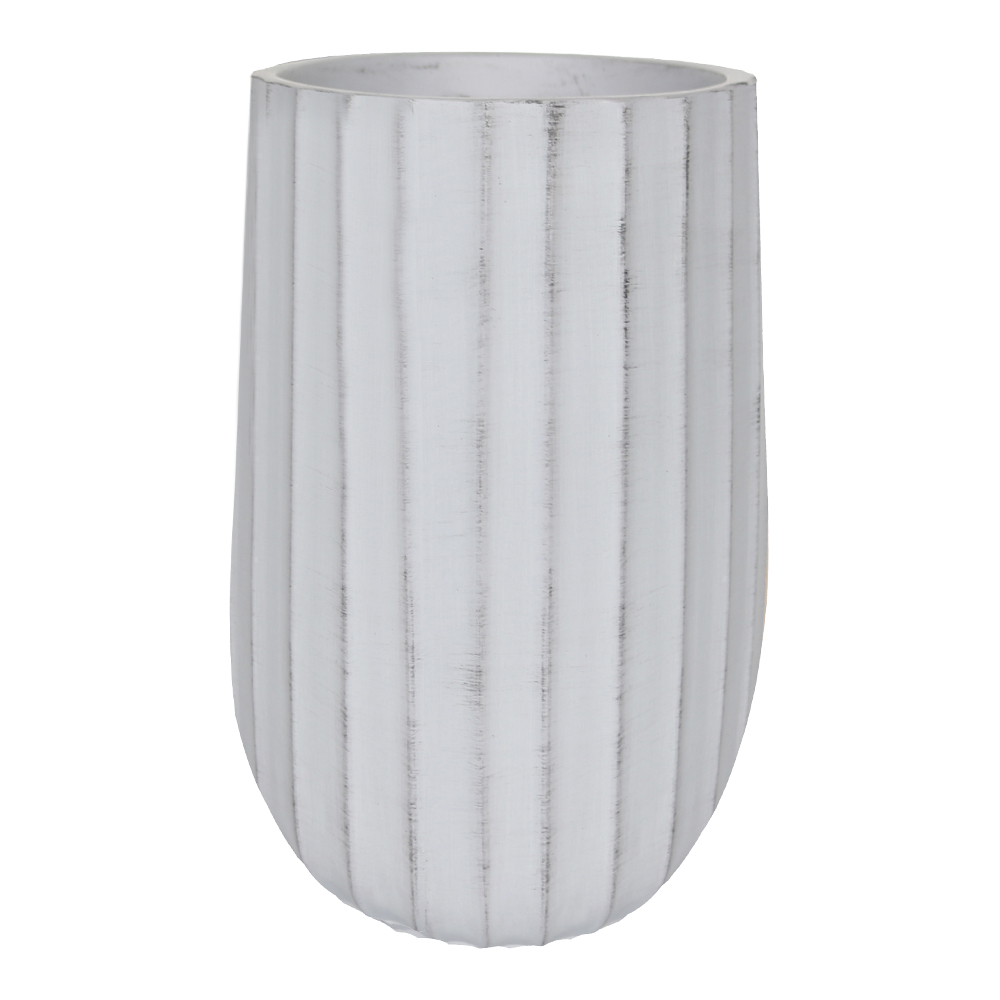 Fibre Clay Pot: Medium; (35x35x55)cm, Light Grey 1