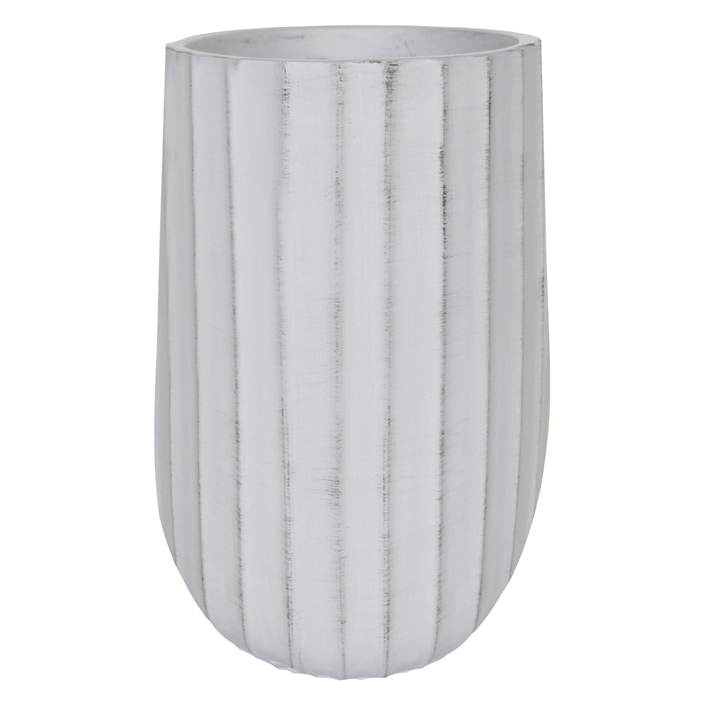 Fibre Clay Pot: Large; (48x48x75)cm, Light Grey 1