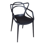 Plastic Relax Chair With Arm Rest; (55.5x53.5x83)cm, Black