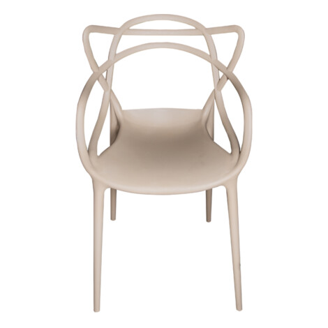 Plastic Relax Chair With Arm Rest; (55.5x53.5x83)cm, Khaki