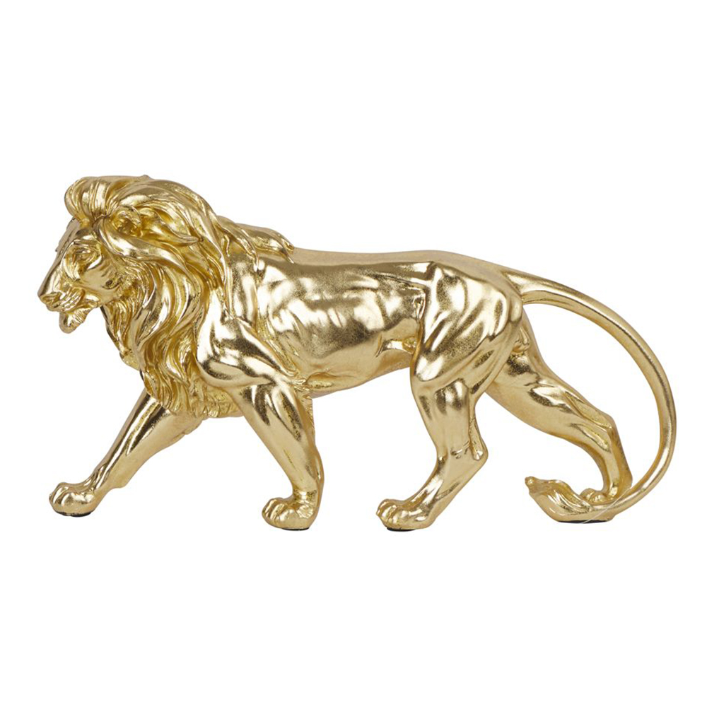 Leahley Lion Sculpture; (43x11x24)cm, Gold 1