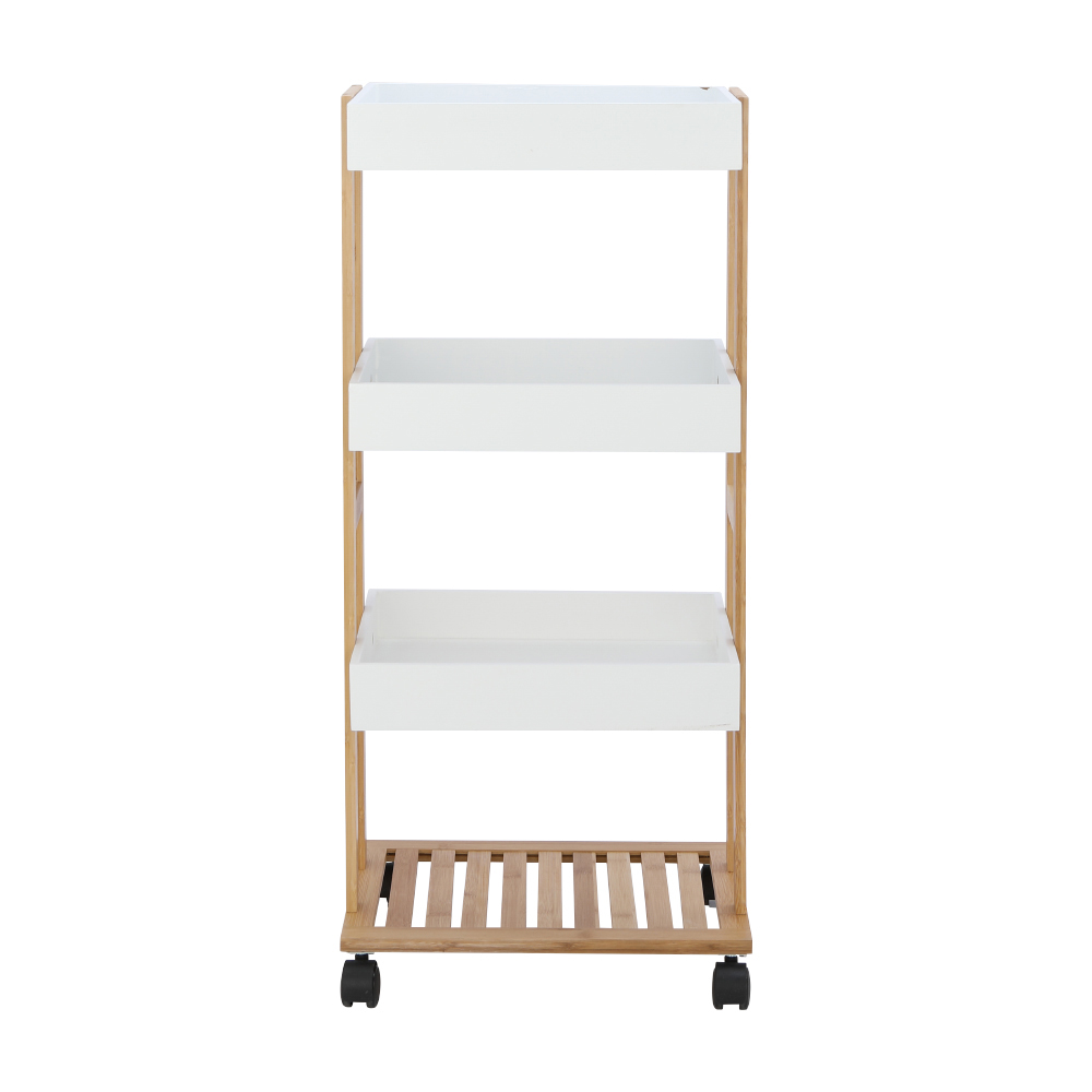 Homey 4-Tier Storage Cart/Trolley; (40x30x88)cm, White