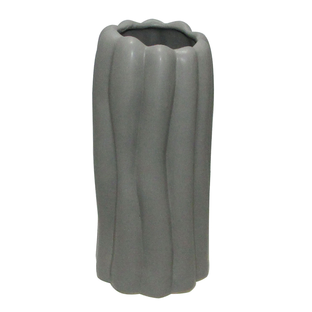 Decorative Ceramic Vase; (12x12x25)cm, Grey 1