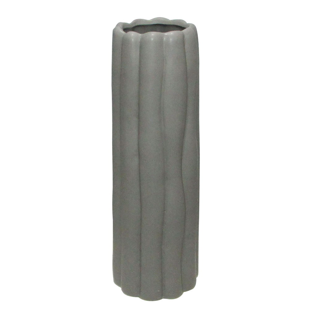 Decorative Ceramic Vase; (12x12x35)cm, Grey 1