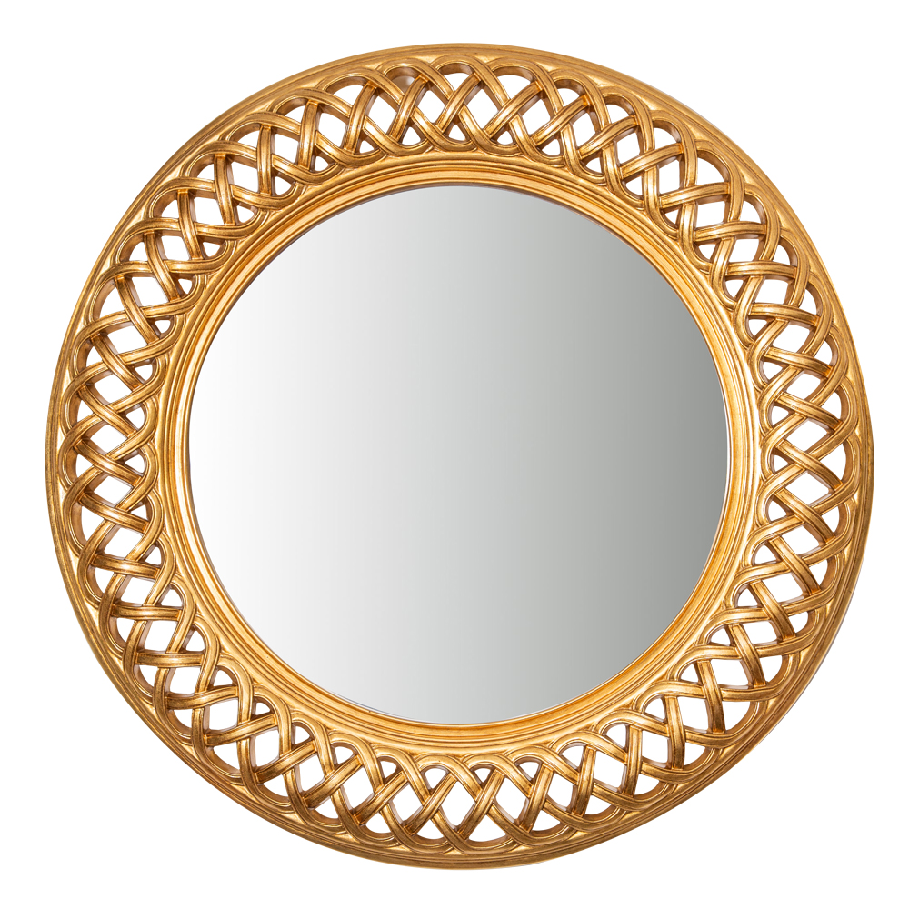 Decorative Round Wall Mirror With Frame; (116x116x7