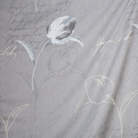 ROSA 3001 : FERRI : Floral Furnishing Fabric; 280cm, Grey 1