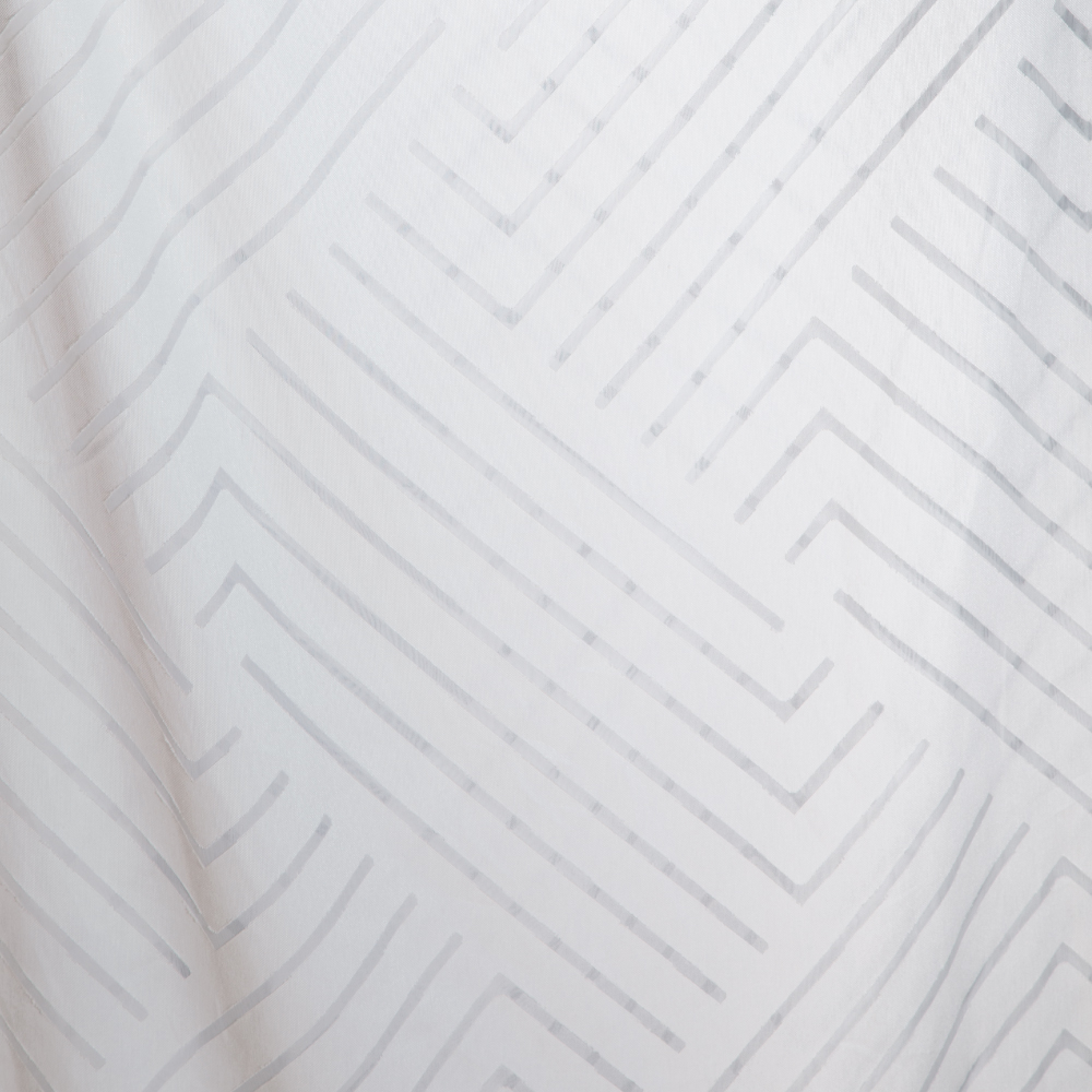 ROSA 3001 : Ferri  Geometric Striped Furniture Fabric; 280cm, White 1