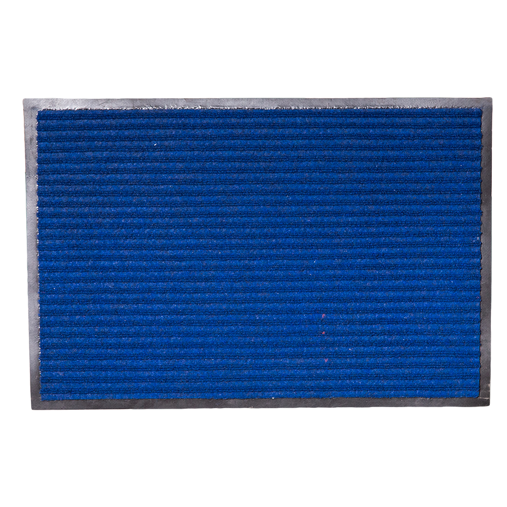 PVC Ribbed Door Mat;(60×90)cm, Dark Blue  1