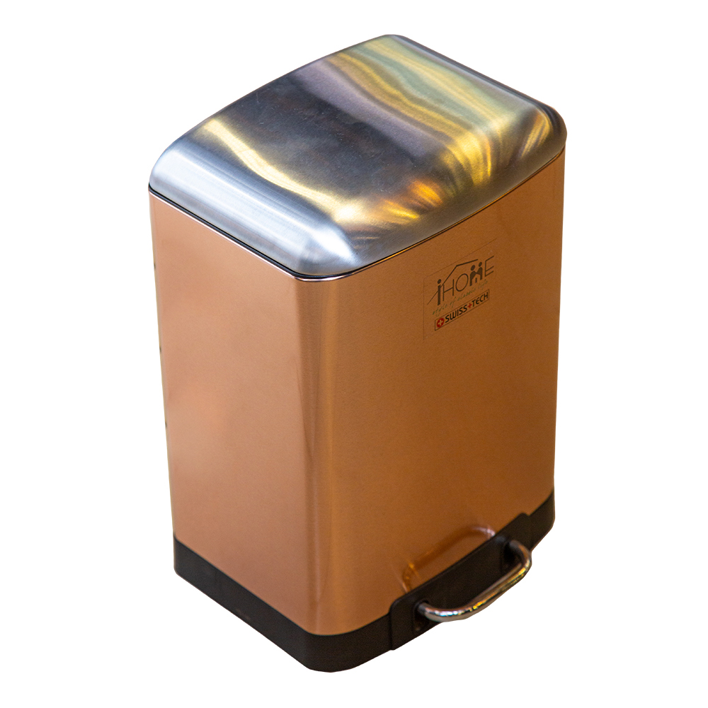 Domus: Stainless Steel Step Bin Soft Close; 12Litres, Champagne