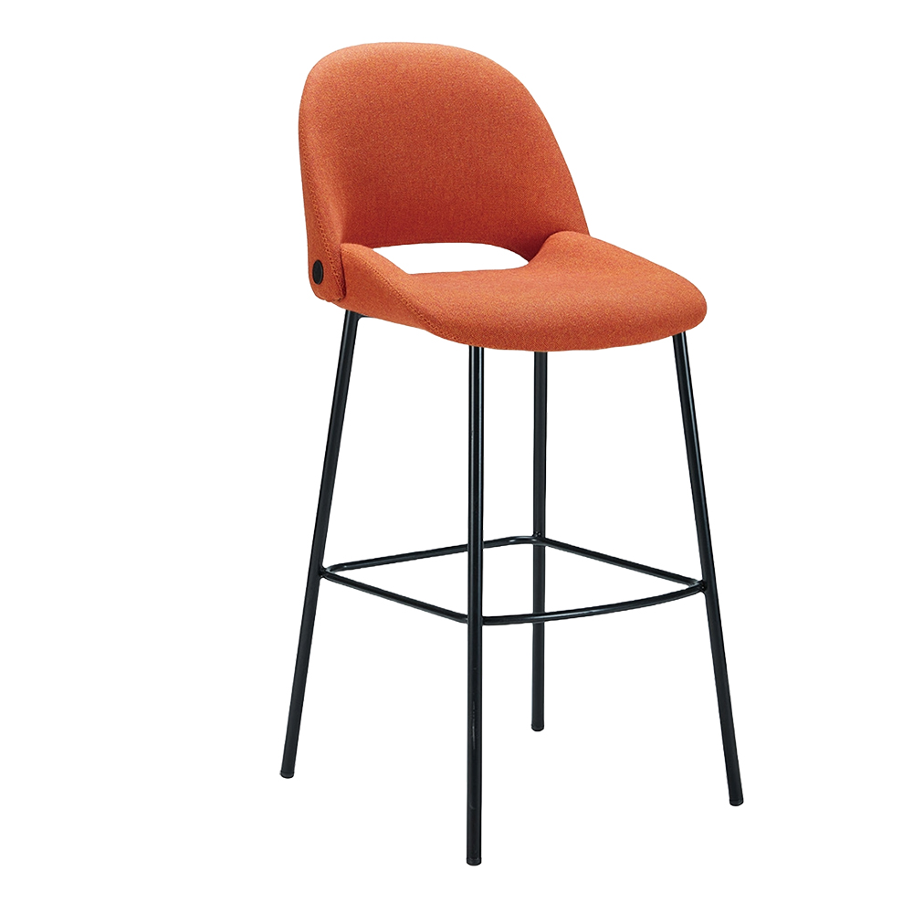 Fabric Bar Stool; (52x56x108X77)cm, Coral 1