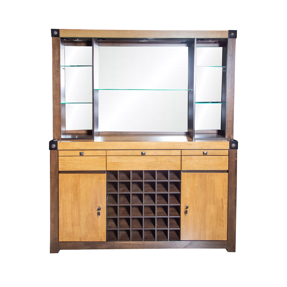 Bar Display Cabinet; (160x40x200)cm, AntiqueGrey/LilyOak 1