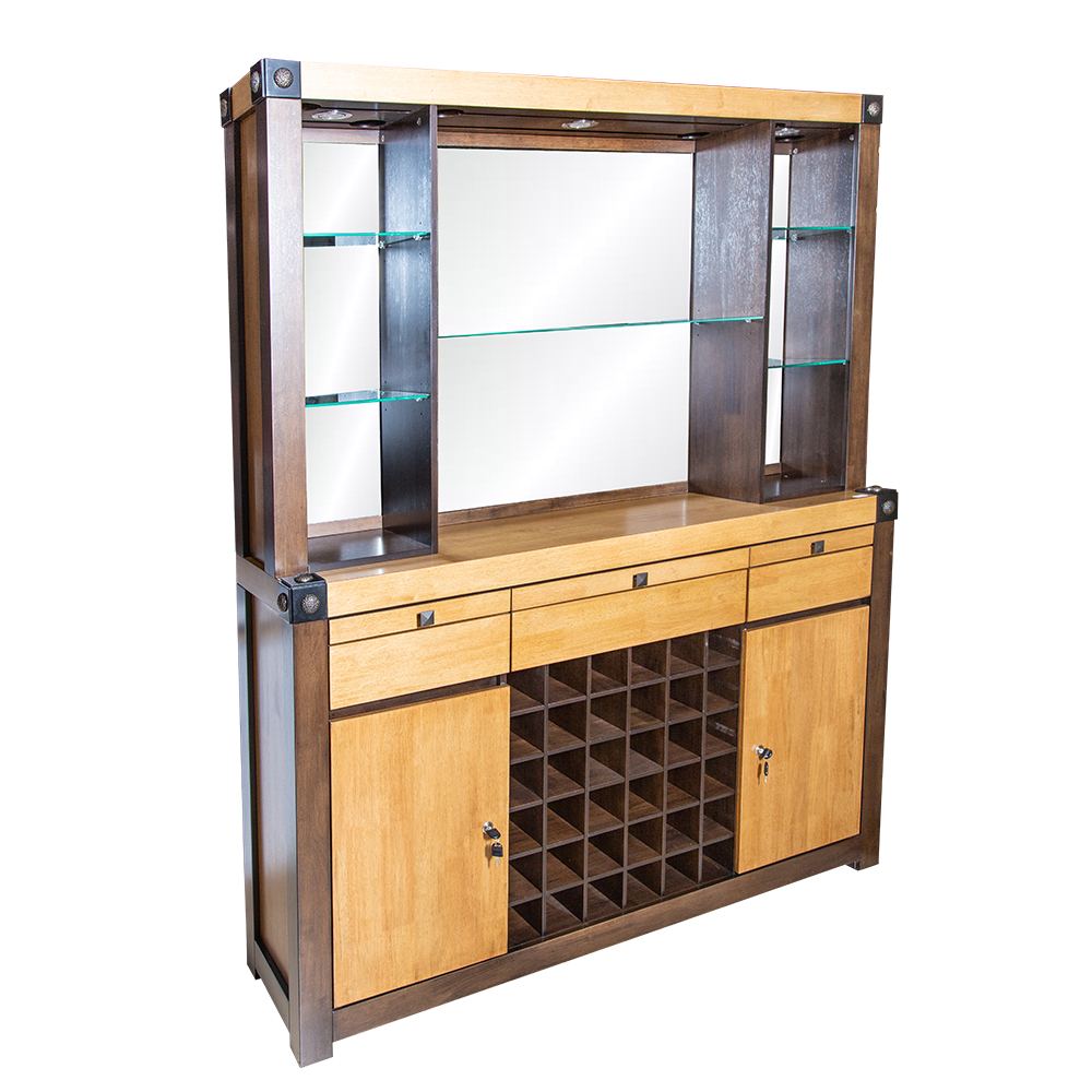 Bar Display Cabinet; (160x40x200)cm, AntiqueGrey/LilyOak