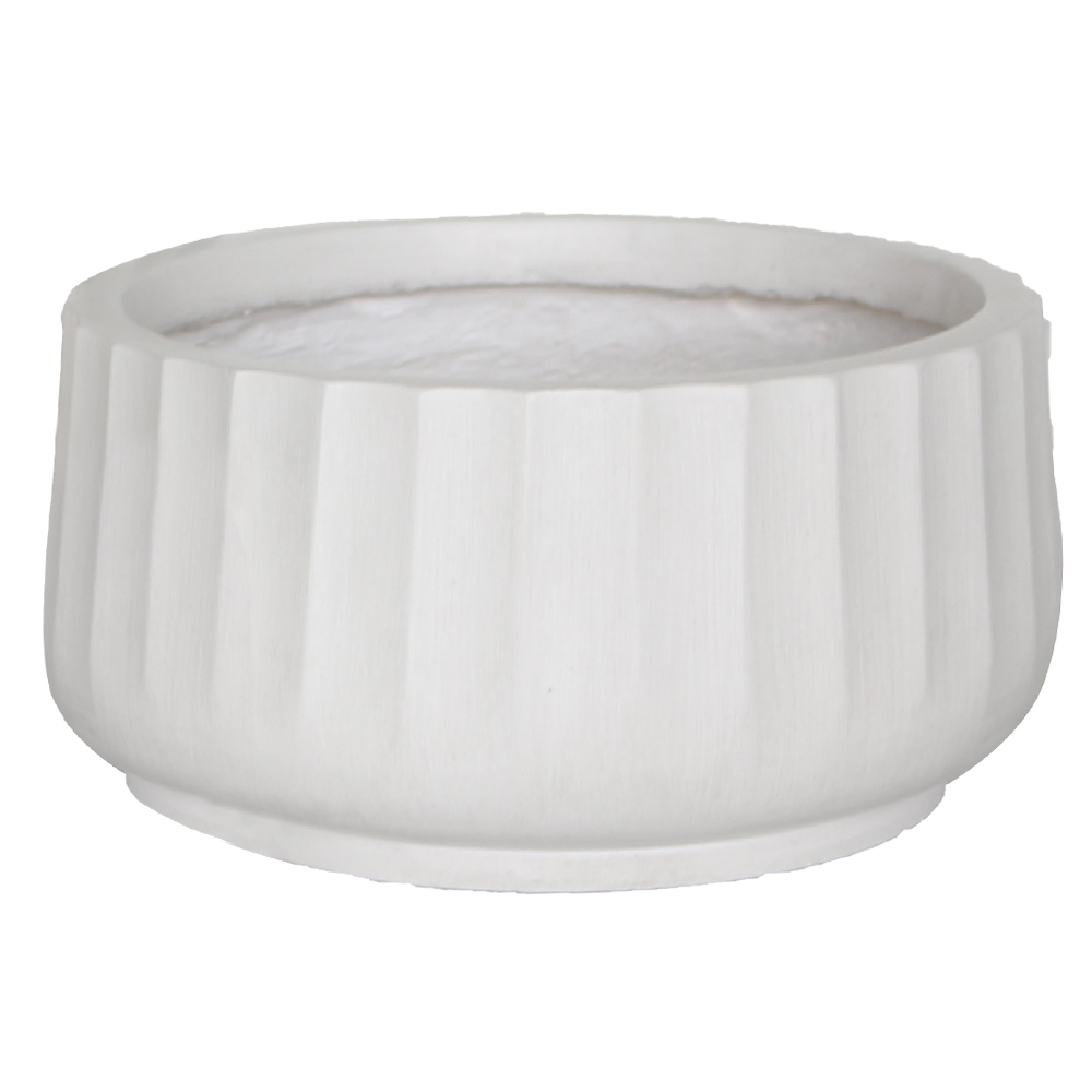 Fibre Clay Pot: Medium; (30x30x15)cm Antique White 1