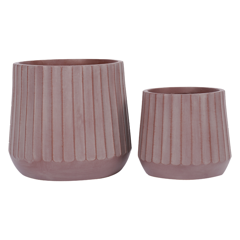 Fibre Clay Pot: Medium; (37x37x34)cm, Reddish Brown