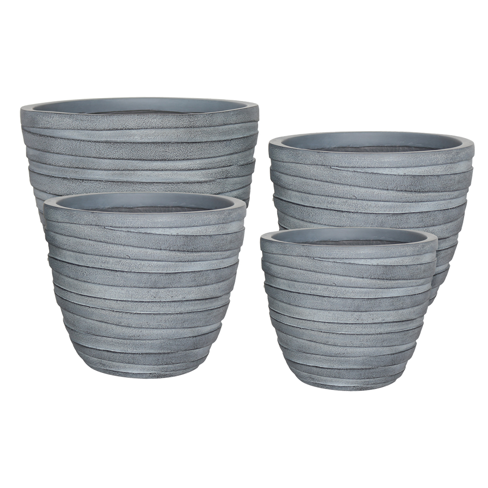 Fibre Clay Pot: Small; (30x30x25.5)cm, Antique Grey