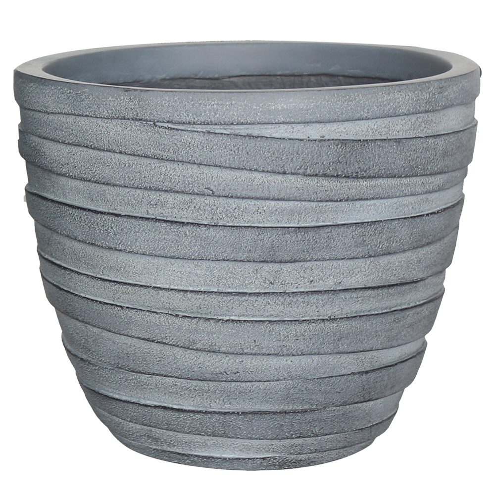 Fibre Clay Pot: Medium; (37x37x32)cm, Antique Grey 1