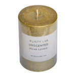 Scented pillar candle-Rustic Finish; 10cm, Gold