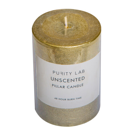 Scented pillar candle-Rustic Finish; 10cm, Gold 1