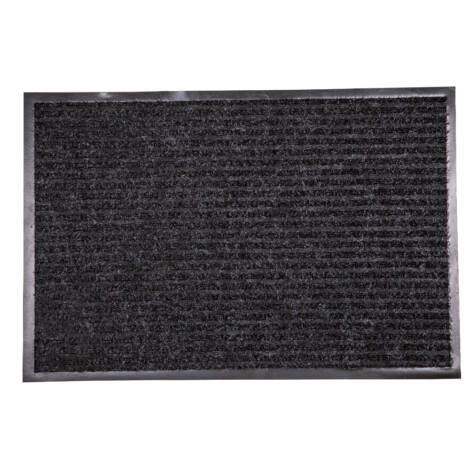 PVC Ribbed Door Mat; (60×90)cm, Dark Grey 1