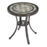 Garden Furniture Set: Outdoor Round Cast Iron Table + 2 Arm Chairs; (60x66)cm