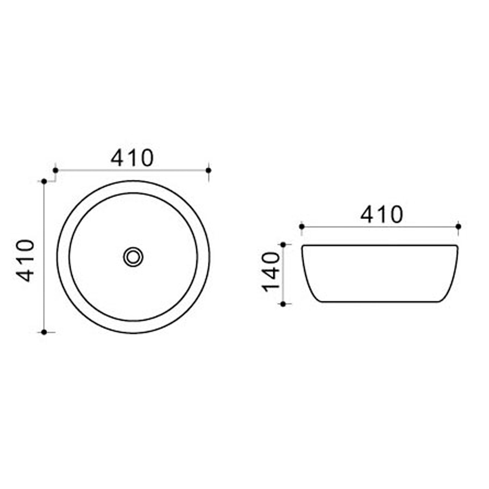 Tapis: Art Countertop Washbasin; (41x41x14)cm, Grey