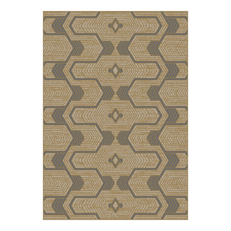 Oriental Weavers: Oria Geometric Pattern Carpet Rug; (80×150)cm, Cream/Grey 1