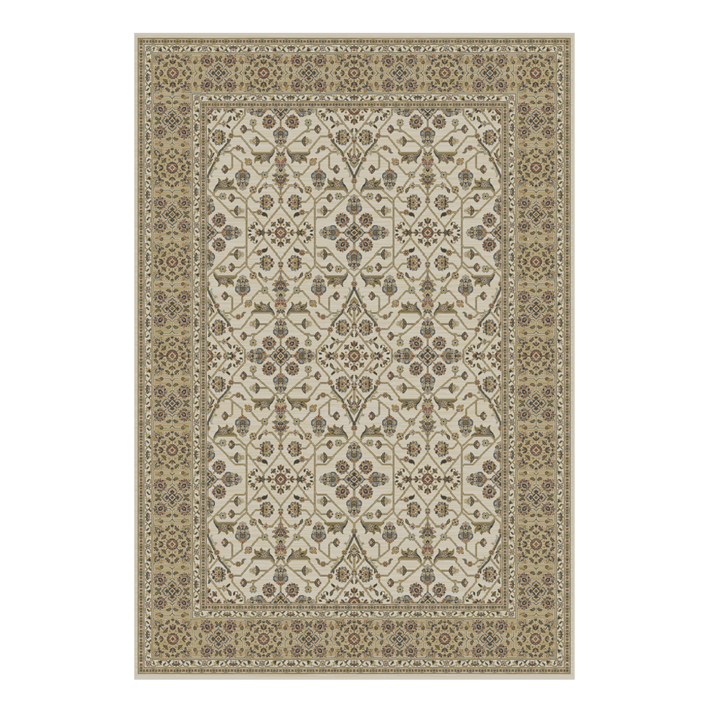 Oriental Weavers: Maharaja Bordered Floral Carpet Rug; (100×300)cm, Taupe/Cream 1