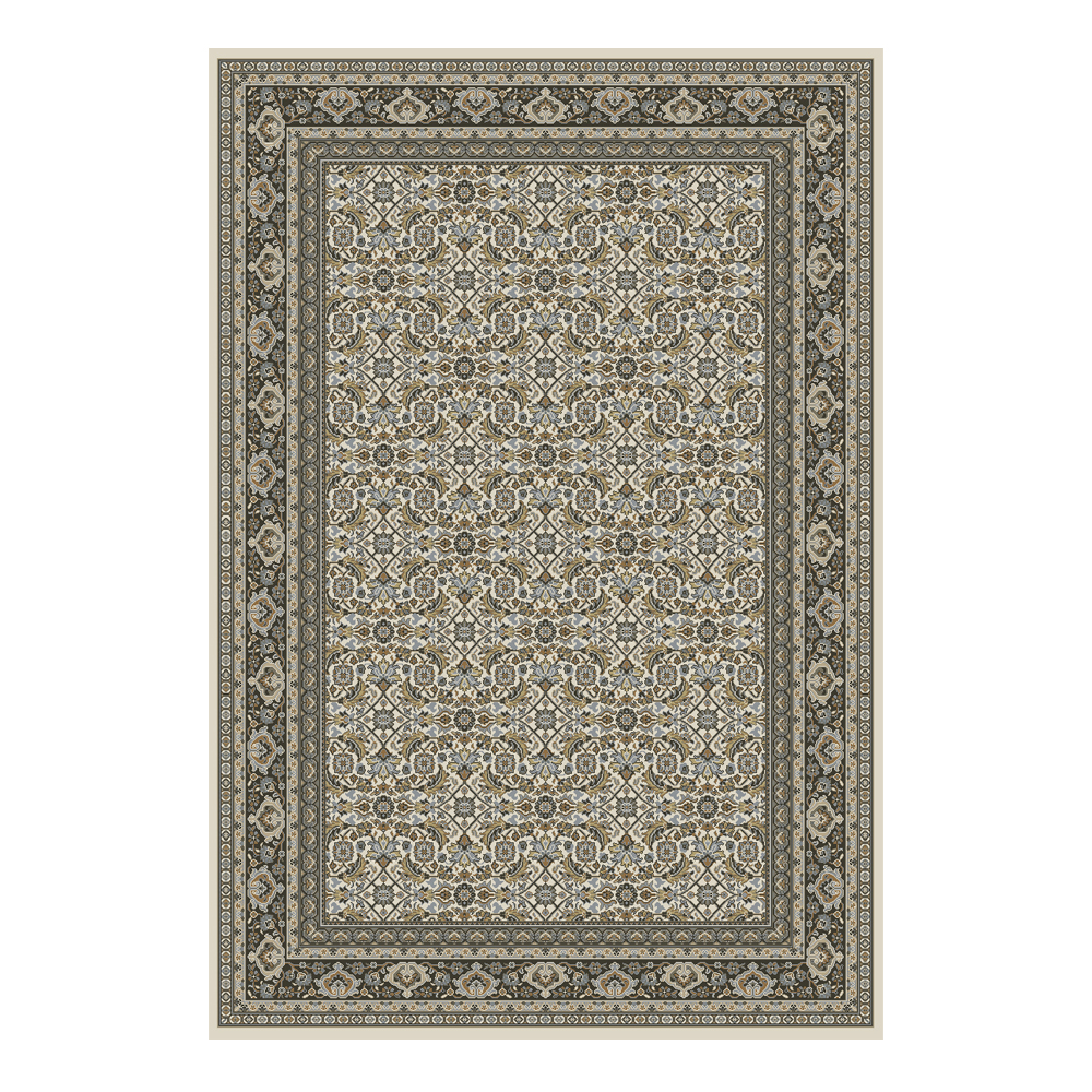 Oriental Weavers: Maharaja Bordered Floral Carpet Rug; (100×300)cm, Black/Grey/Cream 1