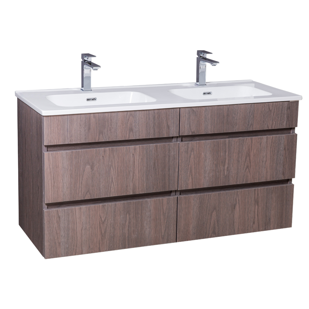 Mitii: Bathroom Furniture Set; Vanity Cabinet with Two Drawers + Ceramic Basin, (120x60x47)cm, Grey 2