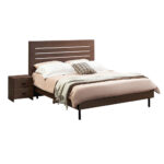 Single Bed; (130.8x211x120)cm+ 1 Night Stand, Brown - Image 2