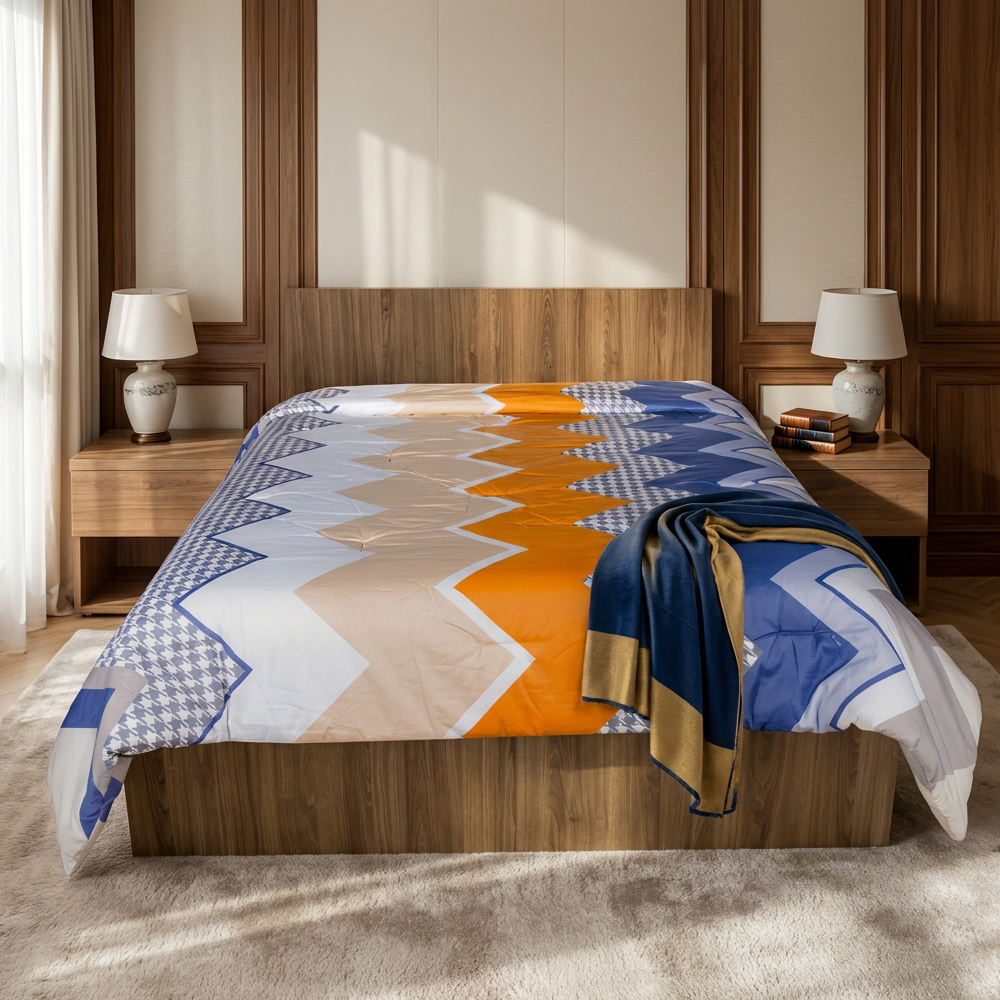PBED919_Kalemisi_1 MITII : King Bed; (202x182)cm + 2 Night Stands; (55x49x50)cm, Brown - Image 1