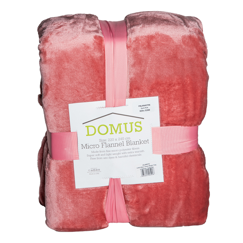 Domus: Microfiber Flannel Blanket; (220×240)cm, Dusty Pink 1