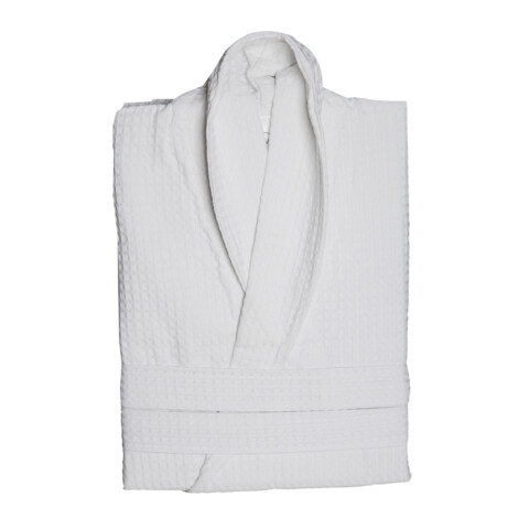 Waffel Bath Robe, White 1