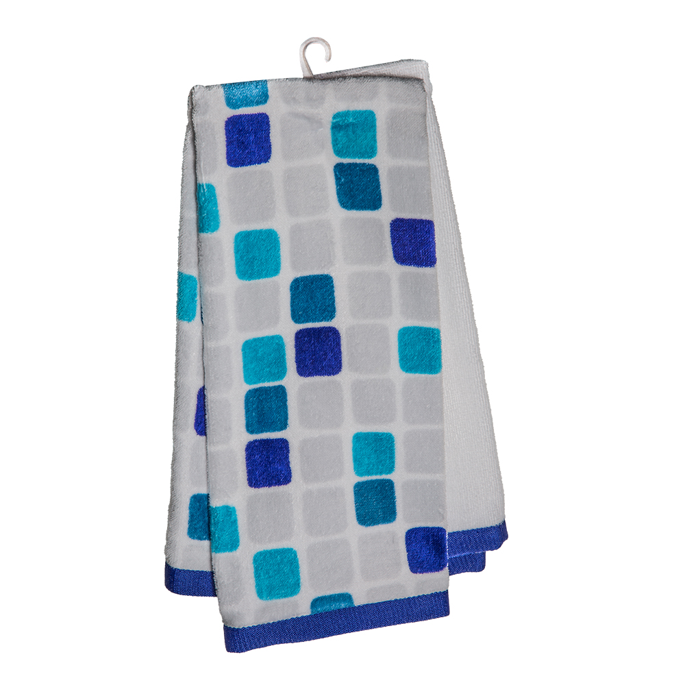 Kitchen Towel Set, 2pc; (38x63.5)cm, White/Blue