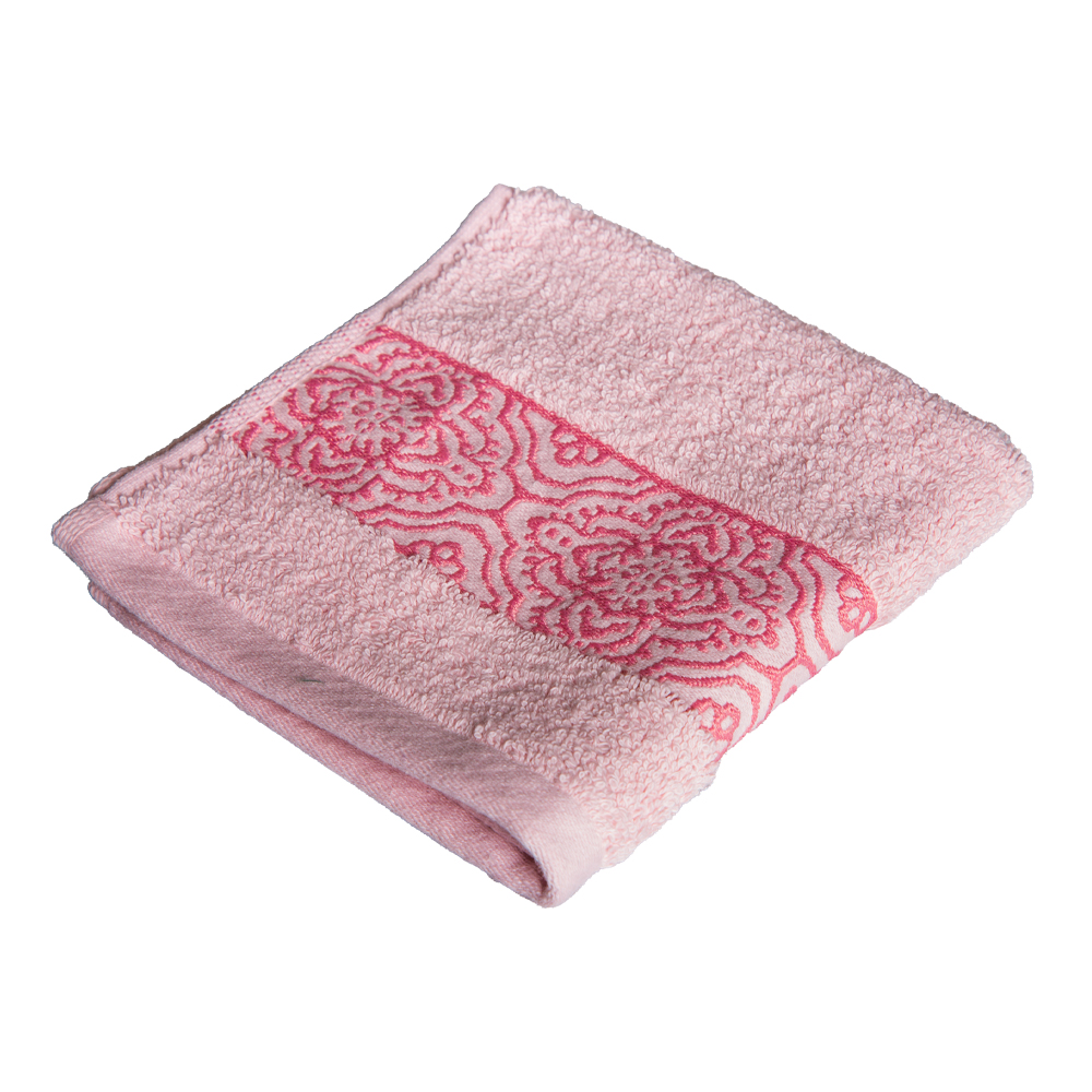 Face Towel, Scroll Design; (33×33)cm, Pink 1